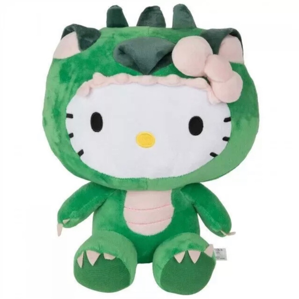 Hello kitty 12' plush doll in dinosaur costume